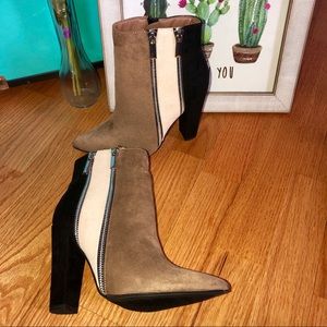 🍒 NWOT Color Block Heeled Booties 🍒